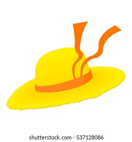 Cartoon illustration of woman hat vector icon for web