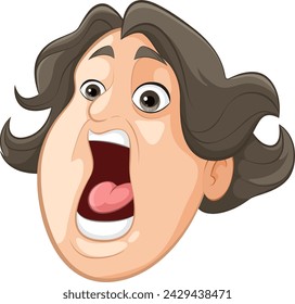 Cartoon illustration of a woman yelling loudly