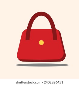 Cartoon illustration of women bag vector icon isolated on white background, stylish handbag. Ladies handbag in flat style. Elegant ladies bright leather bag, female fashion accessories object