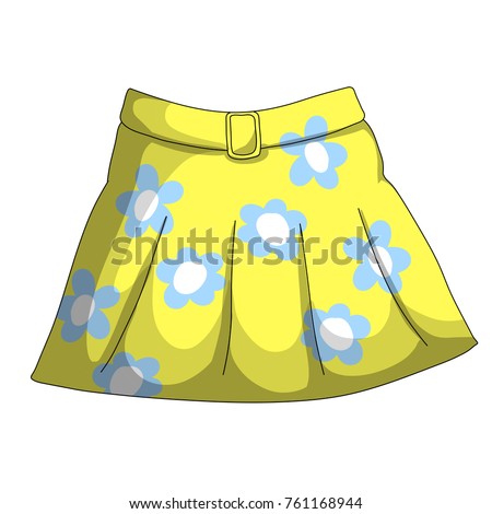 Cartoon Illustration Womens Clothing Yellow Skirt Stock Vector (Royalty ...