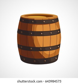 Cartoon illustration of wooden barrels