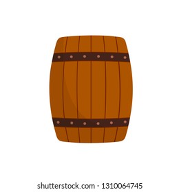Cartoon illustration of wooden barrels isolated on white background