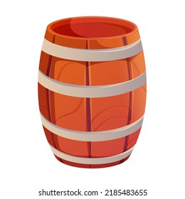 Cartoon illustration of wooden pirate barrels isolated on a white background