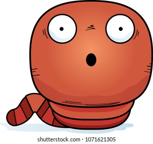 A cartoon illustration of a worm looking surprised.