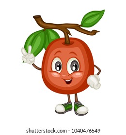 Cartoon Illustration of a Ximenia. Cute Mascot. Vector Illustration