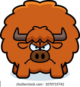 A cartoon illustration of a yak looking angry.