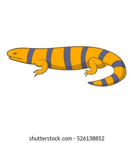 Cartoon illustration of yellow lizard vector icon for web