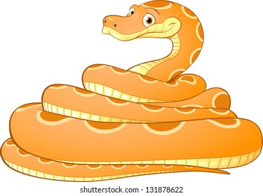 Cartoon illustration of a yellow snake