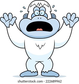 A cartoon illustration of a yeti panicking.