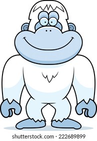 A cartoon illustration of a yeti smiling.