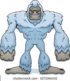 A cartoon illustration of a yeti standing.