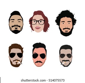 cartoon illustration of young people with various hair style