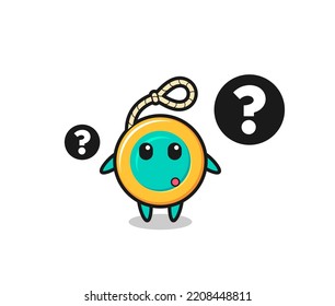 Cartoon Illustration of yoyo with the question mark , cute design