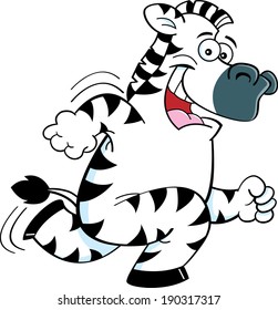 Cartoon illustration of a zebra running.