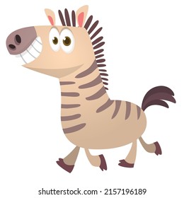 Cartoon illustration of zebra .Vector character illustration for children book.
