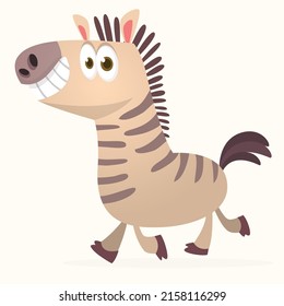 Cartoon illustration of zebra .Vector character illustration for children book.
