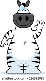 A cartoon illustration of a zebra waving.