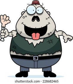 A cartoon illustration of a zombie looking hungry.