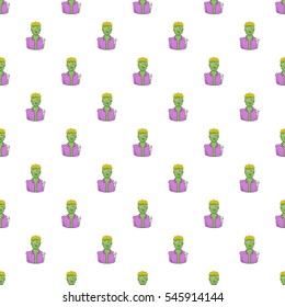 Cartoon illustration of zombie vector pattern for web