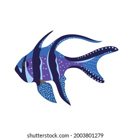 Cartoon illustrations of cardinal fish isolated on white background.