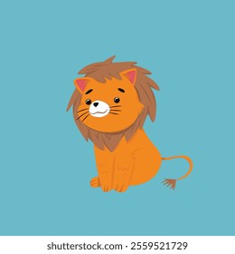 Cartoon Illustrations of cute little lion Adorable Animals