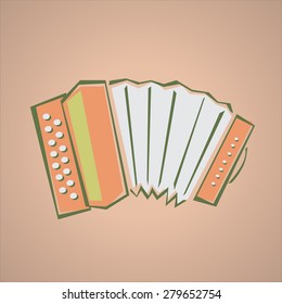 Cartoon image of Accordion. Vector Illustration - Part of the Series