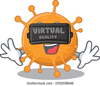 A cartoon image of anaplasma using modern Virtual Reality headset