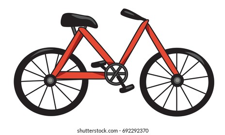 Cartoon image of Bicycle Icon. Bike symbol. An artistic freehand picture.