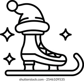 A cartoon image of a black and white skater with a hat