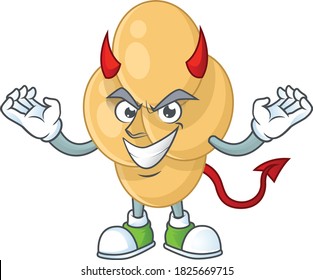 A cartoon image of bordetella pertussis as a devil character. Vector illustration
