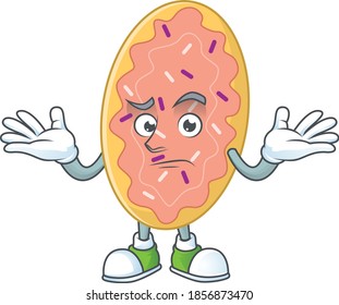 Una caricatura de pan con cara sonriente. Ilustración del vector