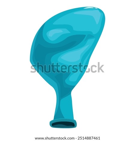 Cartoon image of a bright blue balloon that is quickly losing air and drooping