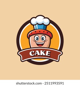a cartoon image of a cake with a face on it