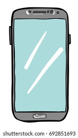 Cartoon image of Cellphone Icon. Smartphone pictogram. An artistic freehand picture.