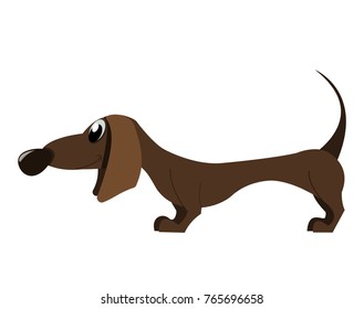 cartoon image of cheerful dachshund