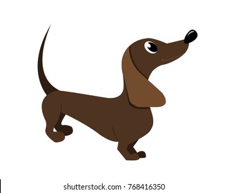 cartoon image of cheerful dachshund