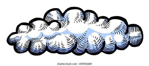 Cartoon image of Cloud Icon. An artistic freehand picture.