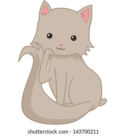 Cartoon image of a cute kitten