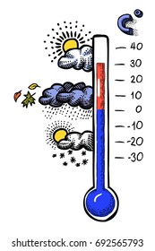 Cartoon image of Day Icon. Weather symbol. An artistic freehand picture.