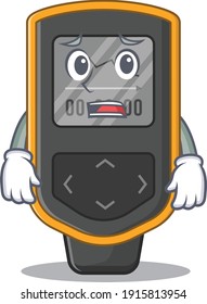 Cartoon image design dive computer showing worried face
