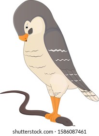 cartoon image of an eagle and its food