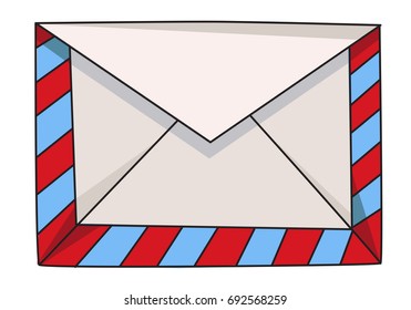 Cartoon image of Envelope Icon. Mail symbol. An artistic freehand picture.
