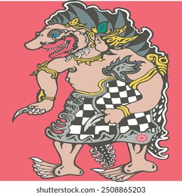cartoon image of an evil giant puppet called buto rambut geni
