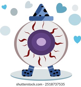 Cartoon image of an eyeball used in Halloween celebrations.