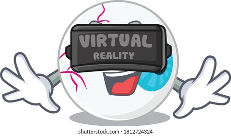 Ein Cartoon-Bild eines Aukeballs mit modernem Virtual Reality-Headset