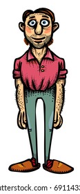 Cartoon image of Father. An artistic picture.