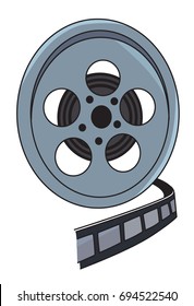 Cartoon image of Film reel. An artistic freehand picture.