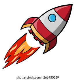 cartoon image of a flying space rocket