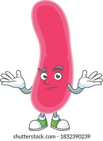 A cartoon image of fusobacteria in smirking face. Vector illustration