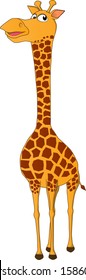 cartoon image of a giraffe greeting the world